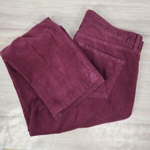 J Crew Factory Matchstick Maroon Corduroy Pants Size 29R Ladies‎ 32"x28"